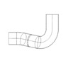 PIPE - 5 INCH MUFFLER INLET, ALUMINIZED STEEL, RIGHT HAND